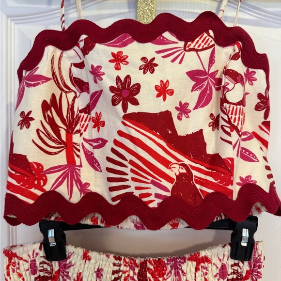 Caroline Constas Red and White Textured Fabric - Picture 4 of 9